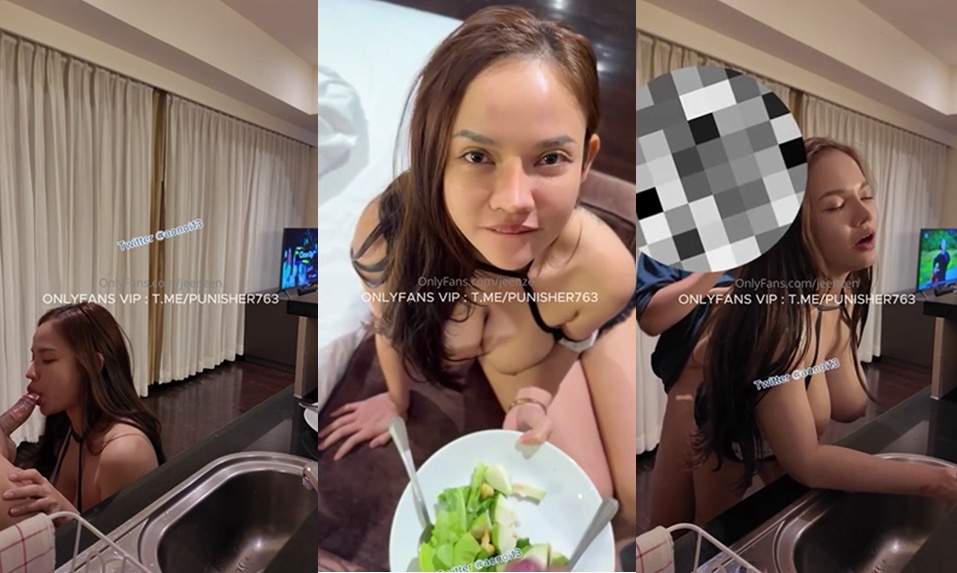 คลิปหลุดOnlyfans น้องส้ม jeenzen ใส่ชุดเมดเซ็กส์ทอยมาบิ๊วควยโม๊กสดแล้วยืนเย็ดแบบเสียวๆจะเอาน้ำว่าวราดผักแต่โดนพี่เทพจัดหนักจนแตกใน